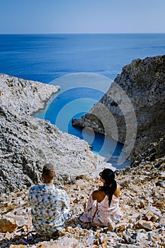 Beautiful beach called Seitan limania on Crete, Greece