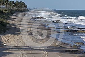 Beautiful beach in CamaÃ§ari coast of Bahia