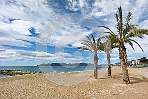 Beautiful Beach of Cannes, France photo