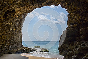 Beautiful beach cave view