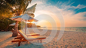 Beautiful beach. Chairs img