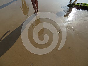 Beautiful beach with clean waters and sparkling sand photo