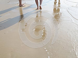 Beautiful beach with clean waters and sparkling sand photo