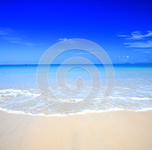 Beautiful beach with crystal clear blue water