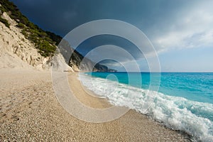 The beautiful beach of Egremni (Lefkada)