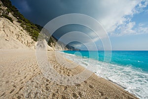 The beautiful beach of Egremni (Lefkada)