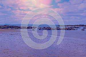 Beautiful beach in the evening