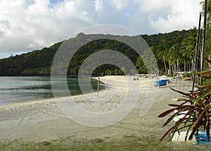 Beautiful beach fronting a hotel property in Palau
