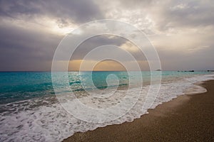 The beautiful beach of Gialos (Lefkada)