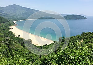 Beautiful beach with green mountain in Phu Quoc, Vietnam