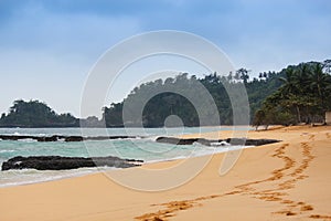 The beautiful beach Jale in island of Sao Tome and Principe photo