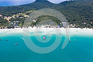 Beautiful beach on Koh Rong island in Cambodia.