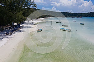 Beautiful beach on Koh Rong island in Cambodia.