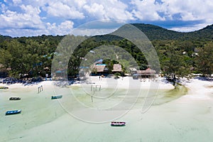 Beautiful beach on Koh Rong island in Cambodia.