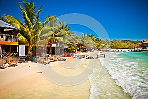 Beautiful beach on Koh Rong island, Cambodia.