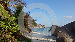 Famous sand beach on LaDigue, Seychelles