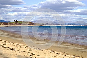 Beautiful beach landscape at Llanbedrog, Wales on a spring day