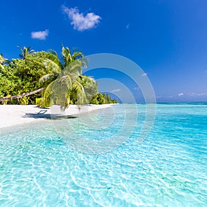 Beautiful beach landscape. Summer holiday and vacation concept. Inspirational tropical beach. Beach background banner