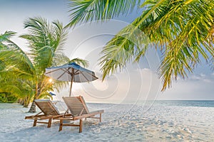 Bellissimo Spiaggia. estate vacanza un vacanza. stimolante tropicale Spiaggia. Spiaggia formato pubblicitario destinato principalmente all'uso sui siti web 
