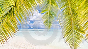 Beautiful beach landscape. Summer holiday and vacation concept. Inspirational tropical beach. Beach background banner