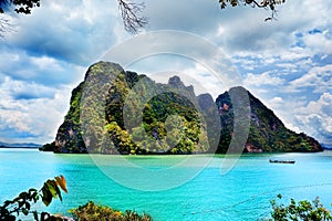 Beautiful beach landscape in Thailand. Phang Nga Bay, Andaman Sea, Phuket.