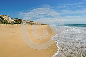 The beach of Mazagon, Huelva, Spain photo