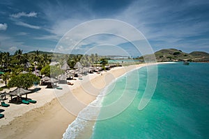 Beautiful beach in Lombok, Indonesia seen from above