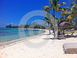 beautiful beach on Mauritius islands