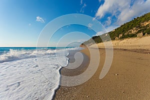 The beautiful beach of Milos (Lefkada)