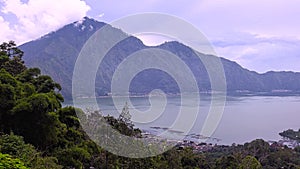 Beautiful beach and mountain views with cloudy skies