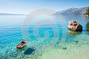 Beautiful beach near Brela town, Makarska riviera, Dalmatia, Croatia