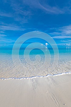 Beautiful beach. ocean sunrise, seascape, blue sky, Summer sun clean air. Earth ecology