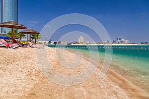 Beautiful beach at the Persian Gulf in Abu Dhabi, UAE