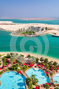 Beautiful beach at the Persian Gulf in Abu Dhabi, UAE