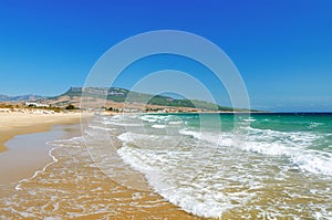 Beautiful beach Playa de Bolonia on the Atlantic coast of Tarifa. photo