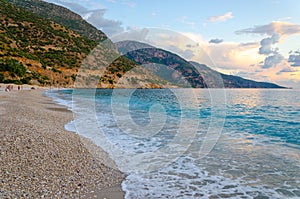 Beautiful beach in popular turkish resort Oludeniz, Turkey