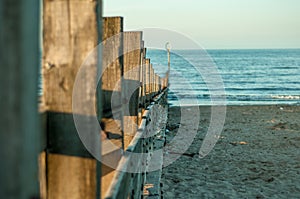 Beautiful beach of portobello in escocia photo