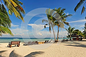 Beautiful beach resort at Bantayan Island, Cebu photo