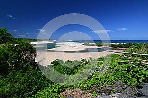 Beautiful beach with river, Sumba island, Indonesia