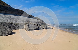 Beautiful beach in Sao Martinho do Porto photo