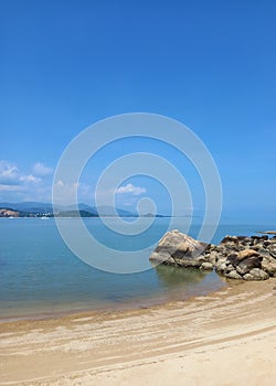 Beautiful beach and sea in summer season as background. Koh Samui , Thailand.