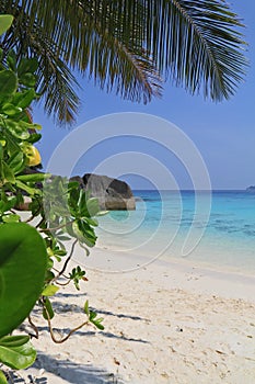The beautiful beach in the Similan Islands