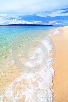 Beautiful beach with sunny sky, cloud