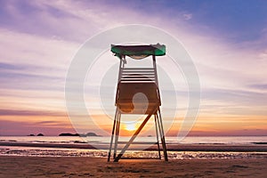 Beautiful beach at sunset