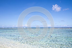 Beautiful beach and tropical sea on clear day