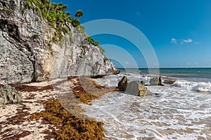 Beautiful beach in Tulum Mexico