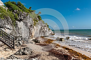 Beautiful beach in Tulum Mexico