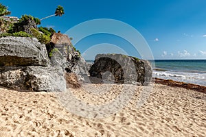 Beautiful beach in Tulum Mexico