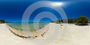 Beautiful beach and turquoise sea. Anda Bohol, Philippines. 360-Degree view.