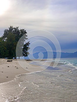 beautiful beach view in the morning on the island of Esau